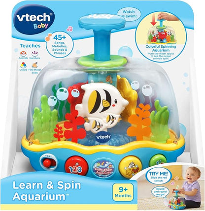 VTech Learn & Spin Aquarium | Interactive Musical Learning Aquarium Toy with Lights, Sounds & Spinning Sea Animals