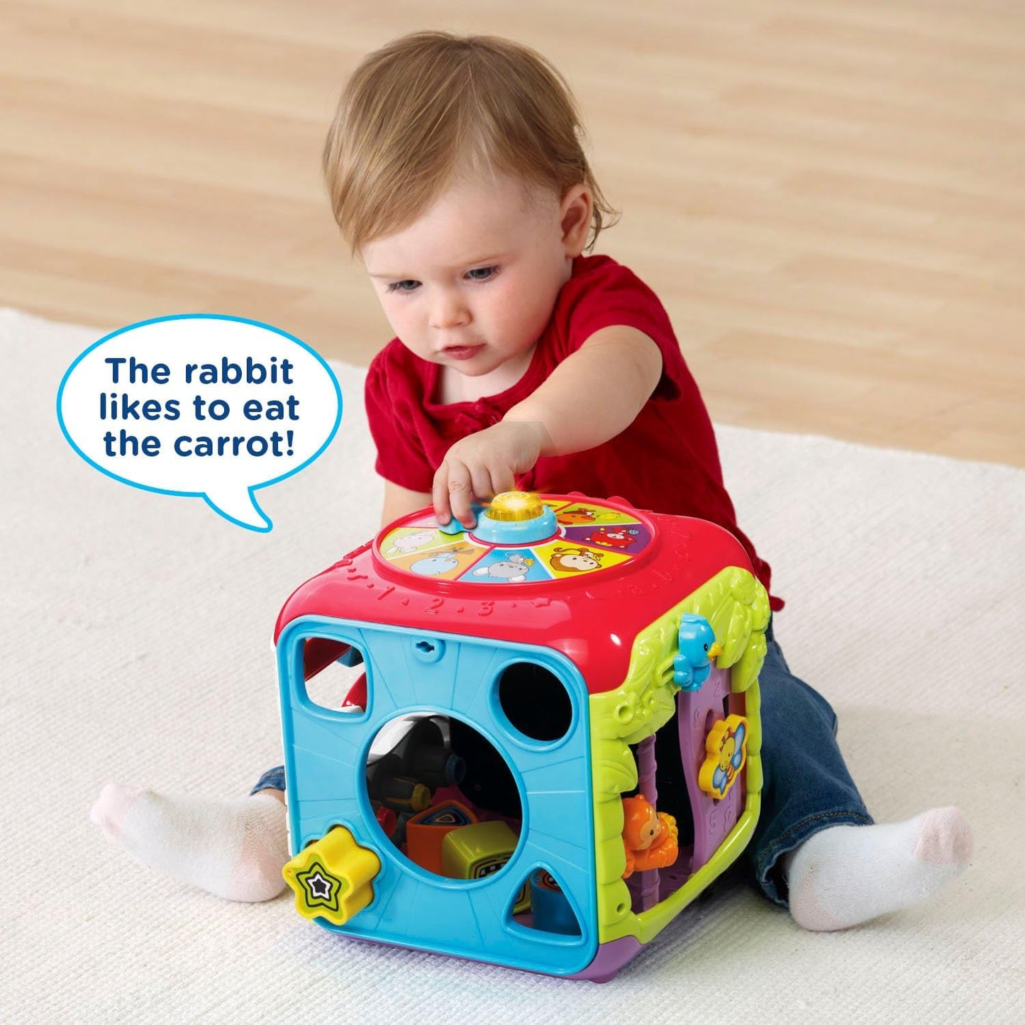 VTech Sort & Discover Activity Cube Interactive Learning Toy with Shape Sorter, Lights, Sounds & Music | Pink