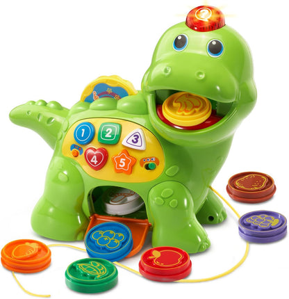 VTech Chomp and Count Dino, Green | Interactive Dinosaur Learning Toy with Feeding Coins, Numbers, Colors & Music for Toddlers