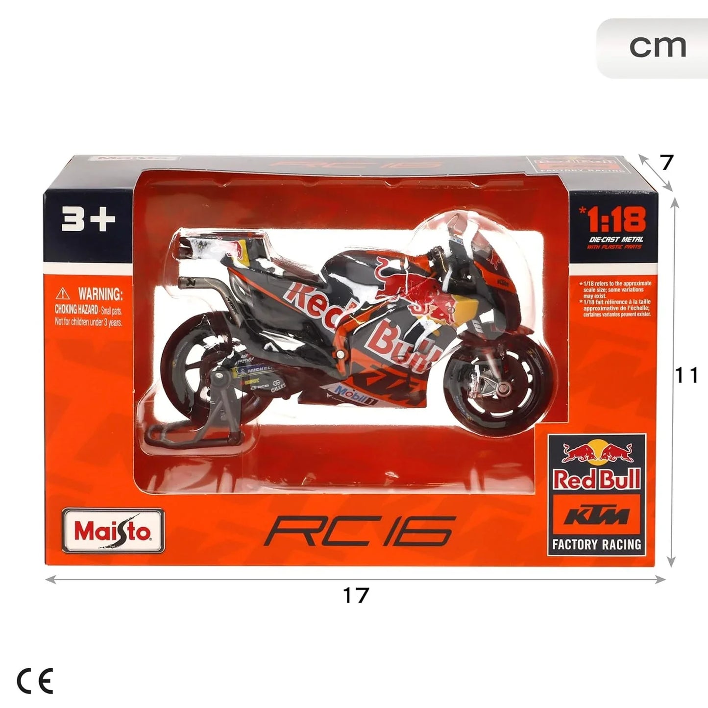 Maisto 1:18 MotoGP KTM RC16 “Team Factory Racing” ’43 – Diecast Model Motorcycle Collectible - Jaiman Toys