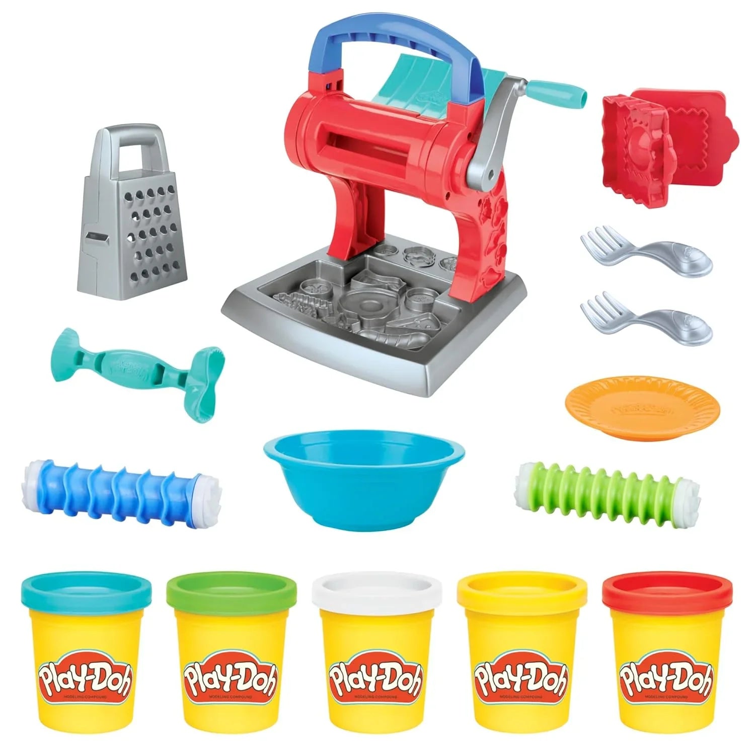 Play-Doh Kitchen Creations Noodle Party Playset – Pretend Pasta Maker with 5 Non-Toxic Colors for Kids 3+ - Jaiman Toys