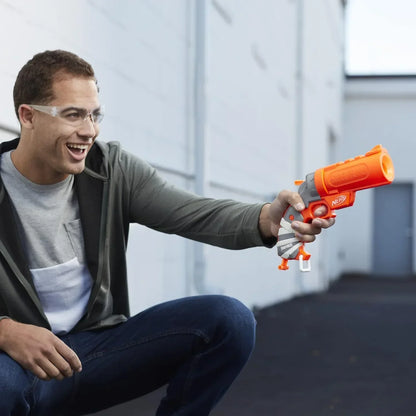 NERF Fortnite Flare Dart Blaster, Break-Open Dart Loading, Includes 3 Mega Darts That Whistle Through The Air, Pull-Down Priming Handle, Multicolor