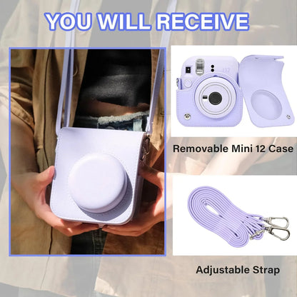 Pop & Snap in Style – Mini 12 Camera Case with Strap (Perfect Fit for Instax Mini 12) - Lilac Purple - Jaiman Toys