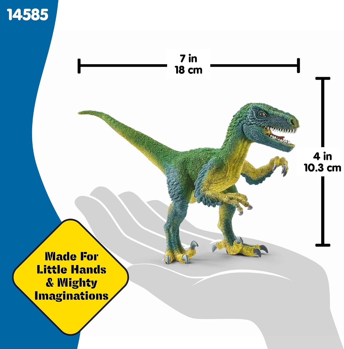 schleich Dinosaurs - Velociraptor Figurine with Movable Jaw and Arms - Realistic Raptor Dino Toy with Feathered Body and Claws - Durable Dinosaur Action...