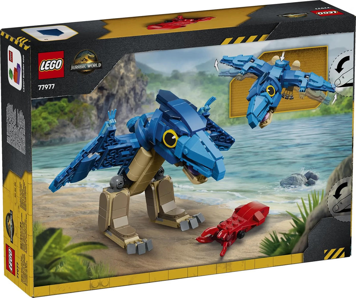 LEGO 77977 Jurassic World Baby Dinosaur: Pteranodon – Posable 373-Piece Building Toy with Squid, Ages 7+