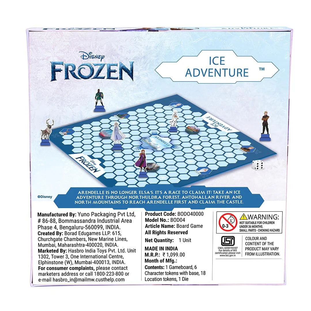 Disney Frozen Ice Adventure Board Game by BOL – Elsa, Anna, Olaf & Kristoff Family Racing Game for Kids Ages 5+ | 2–6 Players