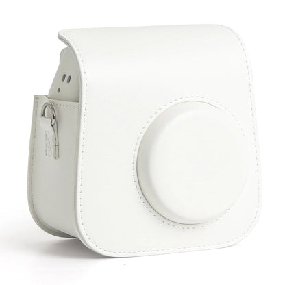 PU Leather Camera Case for Instax Mini SE – Protective Pouch with Adjustable Shoulder Strap - White - Jaiman Toys