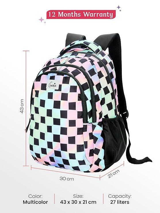 Genie Iridescence 17-Inch Casual Backpack – 27L | Stylish, Lightweight & Spacious - Jaiman Toys