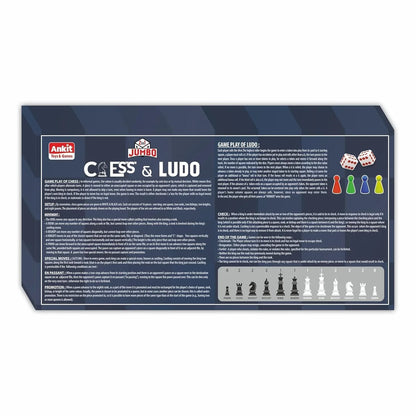 Ankit Toys 2-in-1 Chess & Ludo Jumbo Game Set – Foldable Double-Sided Board with Colourful Pawns for Kids & Adults