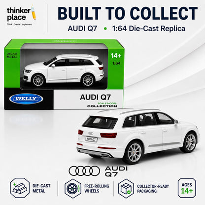 Welly 1:64 Audi 2015 Q7 White Die-Cast Metal Model Car