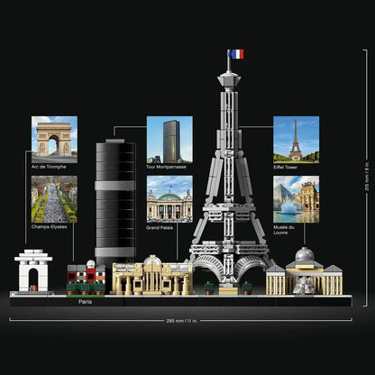 LEGO Architecture 21044 Paris Skyline, Collectible Model Building Kit with Eiffel Tower and The Louvre