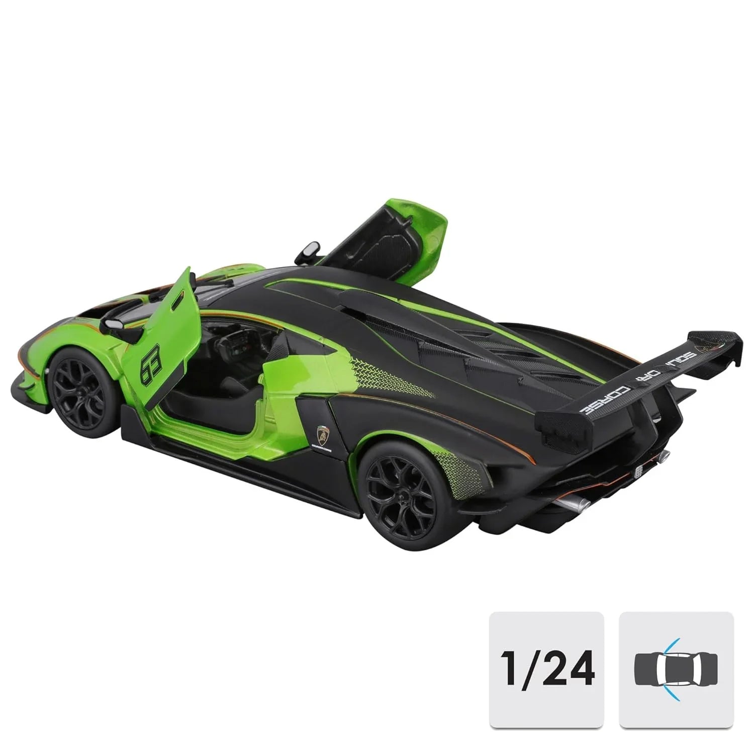 Bburago 18-28017 Lamborghini Essenza SCV12 1:24 Scale Model car, Green/Black - Jaiman Toys