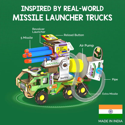Smartivity DIY Military Vehicle STEM Set – Army Truck with Missile Launch for Kids 8–14 - Jaiman Toys