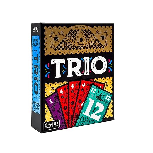 Trio Card Game by Blue Orange Games – Fast Deduction & Memory Family Game for Kids & Adults (3–6 Players, Ages 7+)