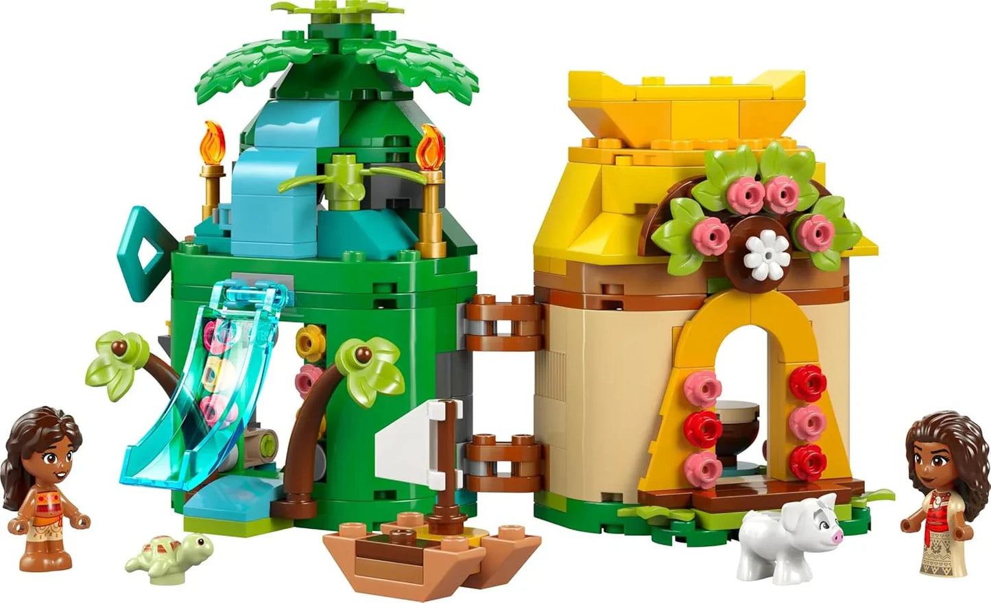 LEGO 43260 Disney Princess Moana’s Island Fun Set, Buildable Toy with 2 Micro-Doll Figures and a House for Creative Play, Birthday Gift for 5 Plus Year Old Kids, Girls & Boys