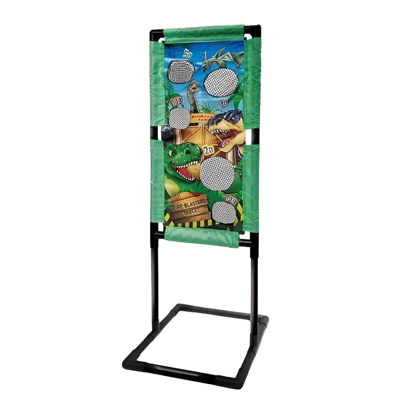 Innov8 Fire Blaster Target Set, 2 Air-Powered Blasters with 24 Foam Balls, Adjustable Dinosaur Target, Kids 5+ - Jaiman Toys