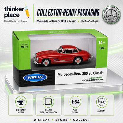 Welly 1:64 Mercedes-Benz 300 SL Red Die-Cast Metal Model Car