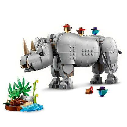 LEGO 31171 Creator 3in1 Majestic Rhino Building Set (780 Pieces) | Rhino, Giraffe & Warthog Animal Models | Wildlife Building Toy for Kids 9+