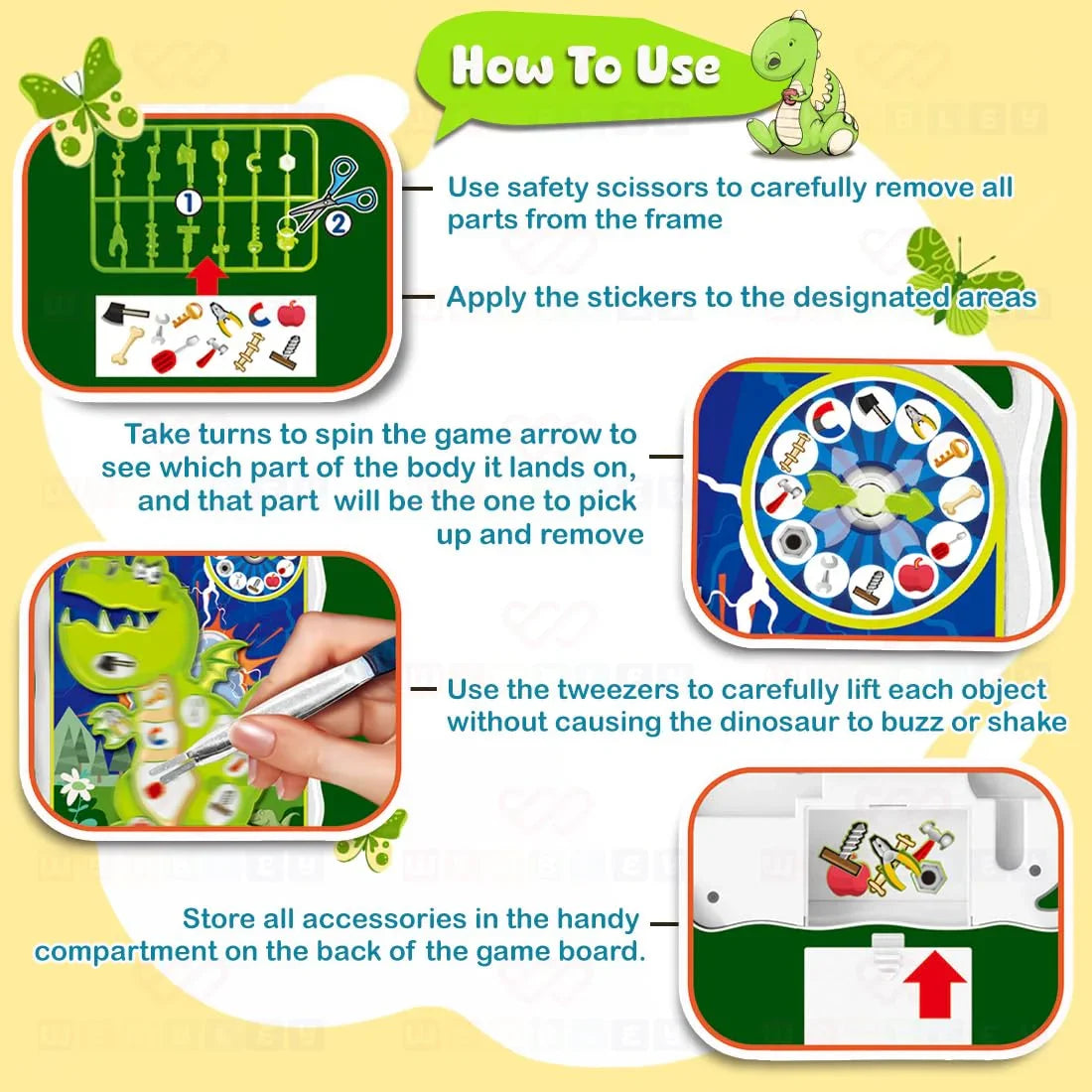 Freak Dinosaur Operation Board Game – Electronic Skill Toy for Kids Ages 4–12 - Jaiman Toys