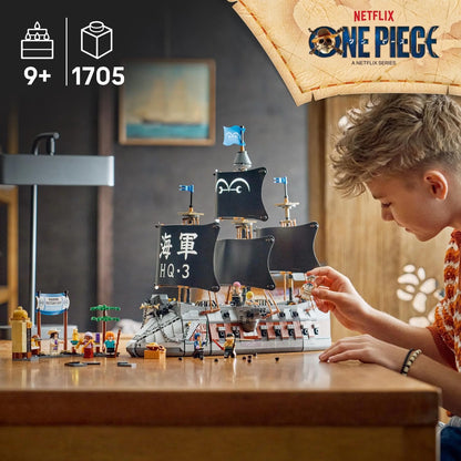 LEGO 75646 ONE PIECE Garp’s Marine Battleship – 1,705-Piece Ship Building Set with 8 Minifigures, Ages 10+