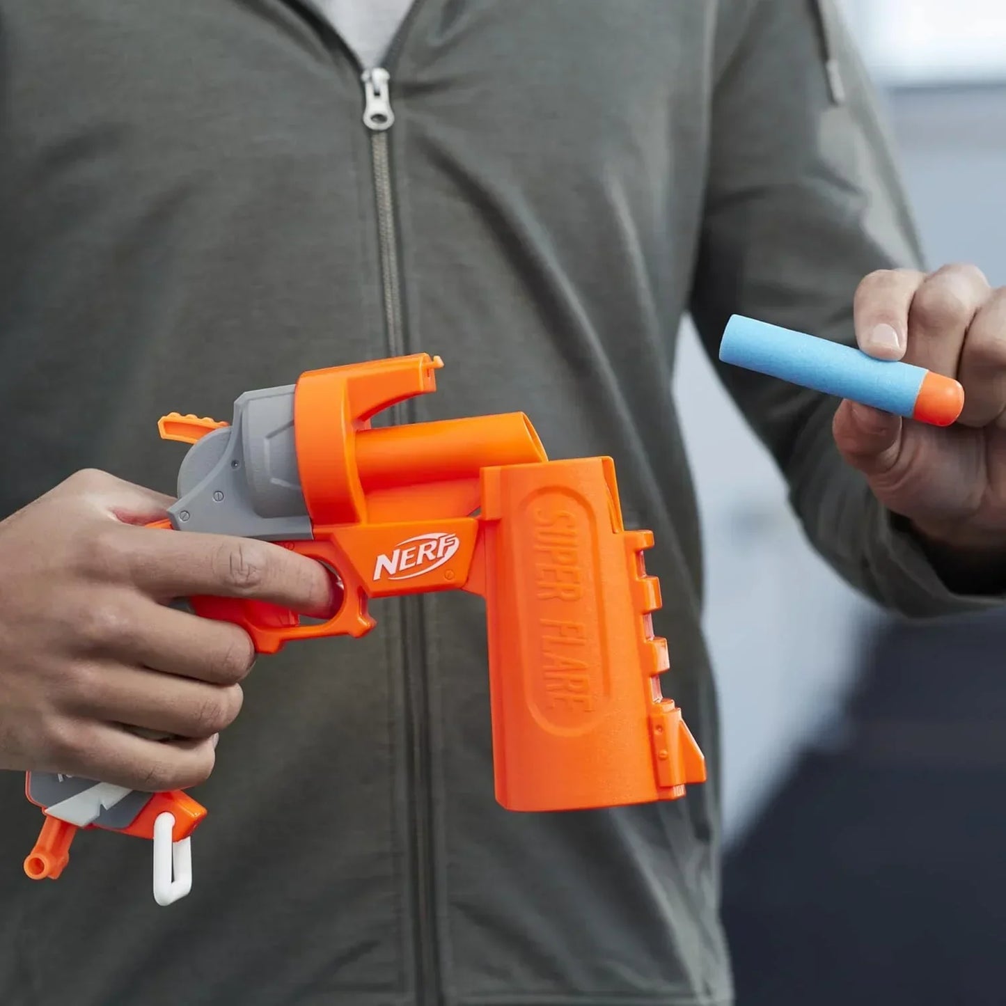 NERF Fortnite Flare Dart Blaster, Break-Open Dart Loading, Includes 3 Mega Darts That Whistle Through The Air, Pull-Down Priming Handle, Multicolor