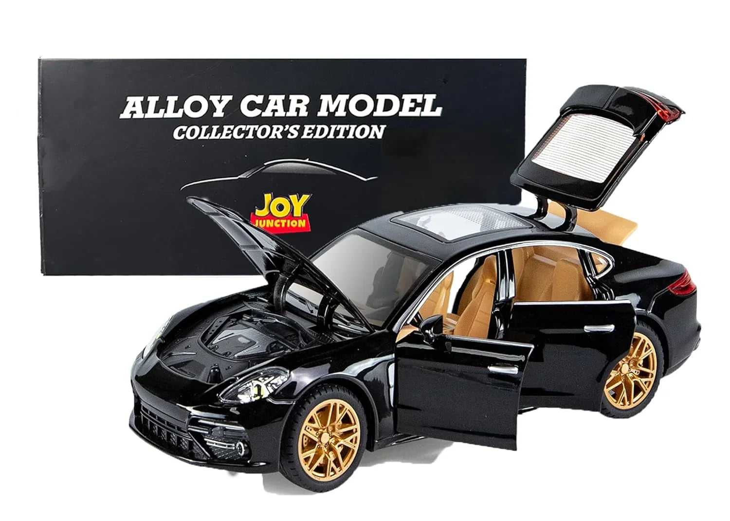 Joy Junction 1:24 Porsche Panamera Die-Cast Model Car – Alloy Metal Pull Back Toy Car with Openable Doors, Light & Music - Jaiman Toys