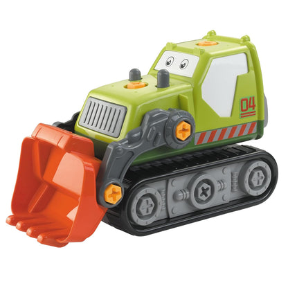 ThinkerPlace 2-in-1 Electric Detachable Bulldozer | Motorized Construction Vehicle Toy with Interchangeable Parts | DIY Assembly Engineering Set for Kids