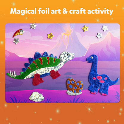 Skillmatics Art & Craft Activity - Foil Fun Dinosaurs, No Mess Art for Kids, Craft Kits & Supplies, DIY Creative Activity, Christmas Gifts for Boys & Girls Ages 4, 5, 6, 7, 8, 9, Travel Toys