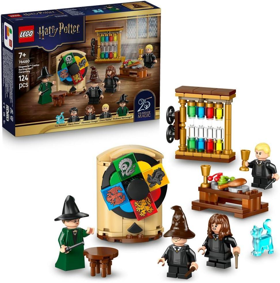 LEGO Harry Potter 76460 Hogwarts Castle: Sorting Hat Ceremony Toy - Collectible Patronus, Hermione & Draco Malfoy Minifigures with Wands & a Spinning Wheel - Gift for 7+ Year Old Girls & Boys