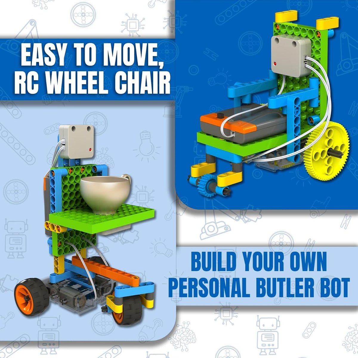 Blix RC Explorers 8-in-1 – DIY 2.4GHz Remote Control Robot Building Kit, Ages 8+