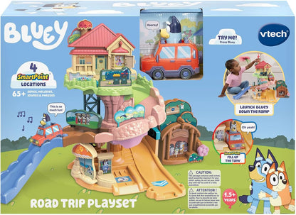 VTech Bluey Road Trip Vehicle Playset | Interactive Bluey Adventure Playset with Vehicle, Lights, Sounds & Multi-Level Family Play for Kids