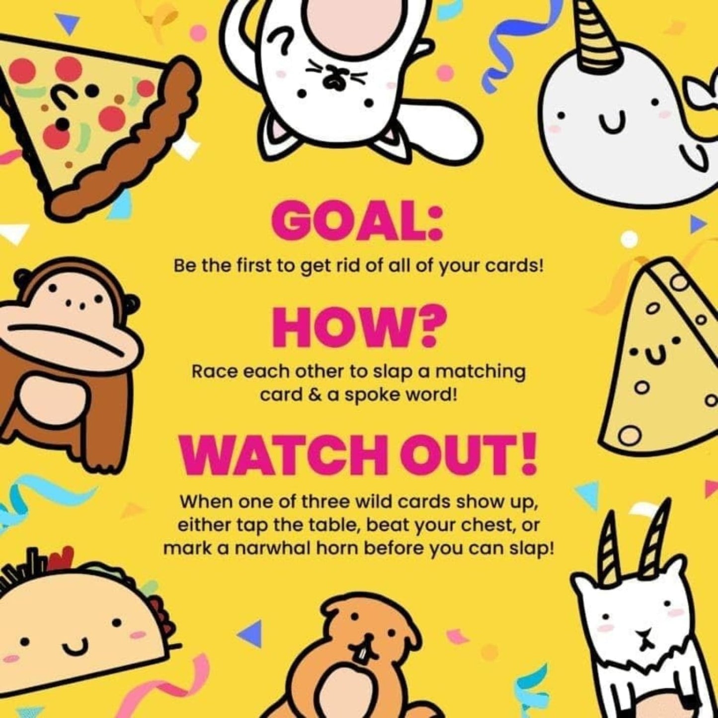Taco Cat Goat Cheese Pizza A Hand slamming Fast Party Family Board Games for Kids and Adults, Ages 8+, 10-15 Minutes to Play, 2-8 Players