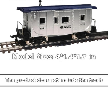 HANFIY 95003 HO Scale 1:87 Railroad Train Model 2-Piece Freight Wagon Set – HF&MX 35720 & Hopper Car, 14+