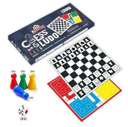 Ankit Toys 2-in-1 Chess & Ludo Jumbo Game Set – Foldable Double-Sided Board with Colourful Pawns for Kids & Adults