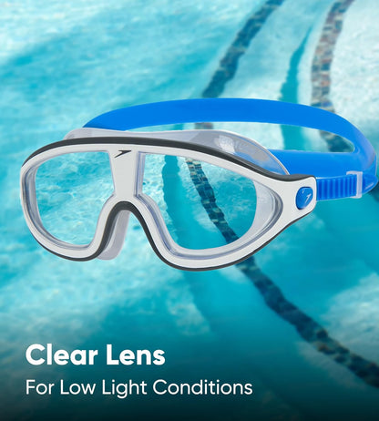 Speedo Rift Smoke Lens Swim Goggles – Unisex Adult Anti-Fog UV Protection Wide Vision Swimming Mask Goggles