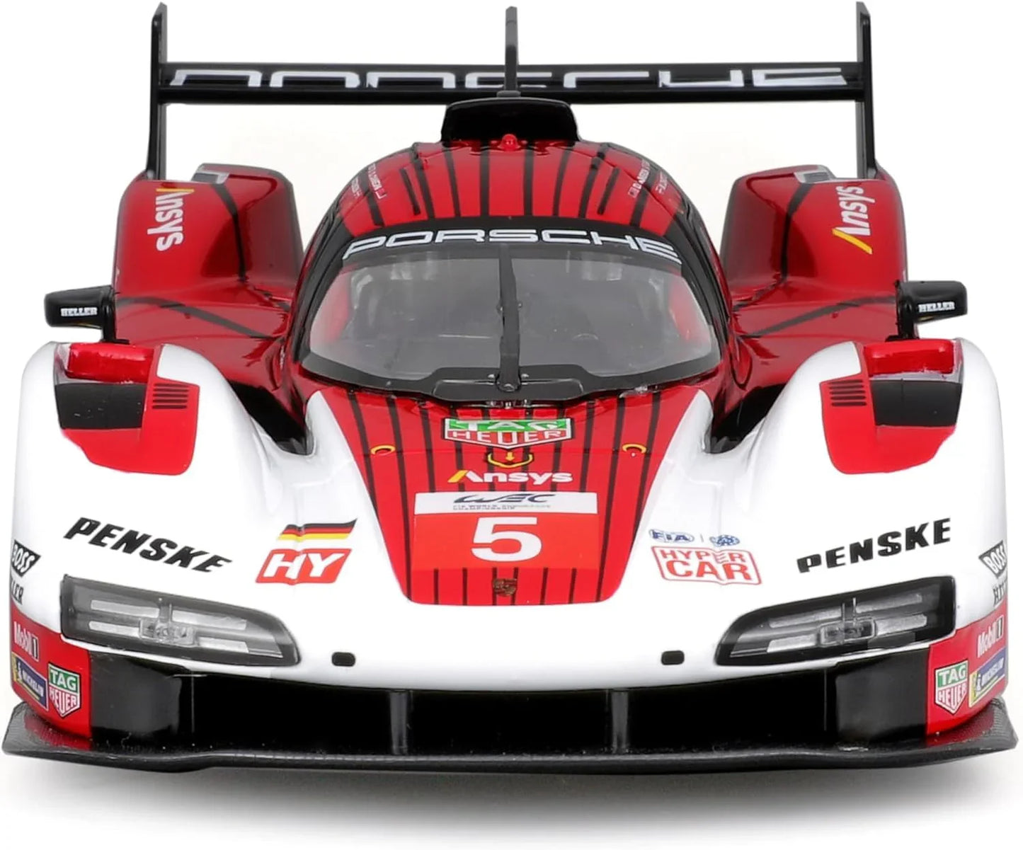 Bburago Metal Die-Cast - 1/24 Scale Model Compatible With Porsche Lmh 963 9Rd 4.6L Turbo V8 2023 Sports - Racing Car Model Red - Jaiman Toys