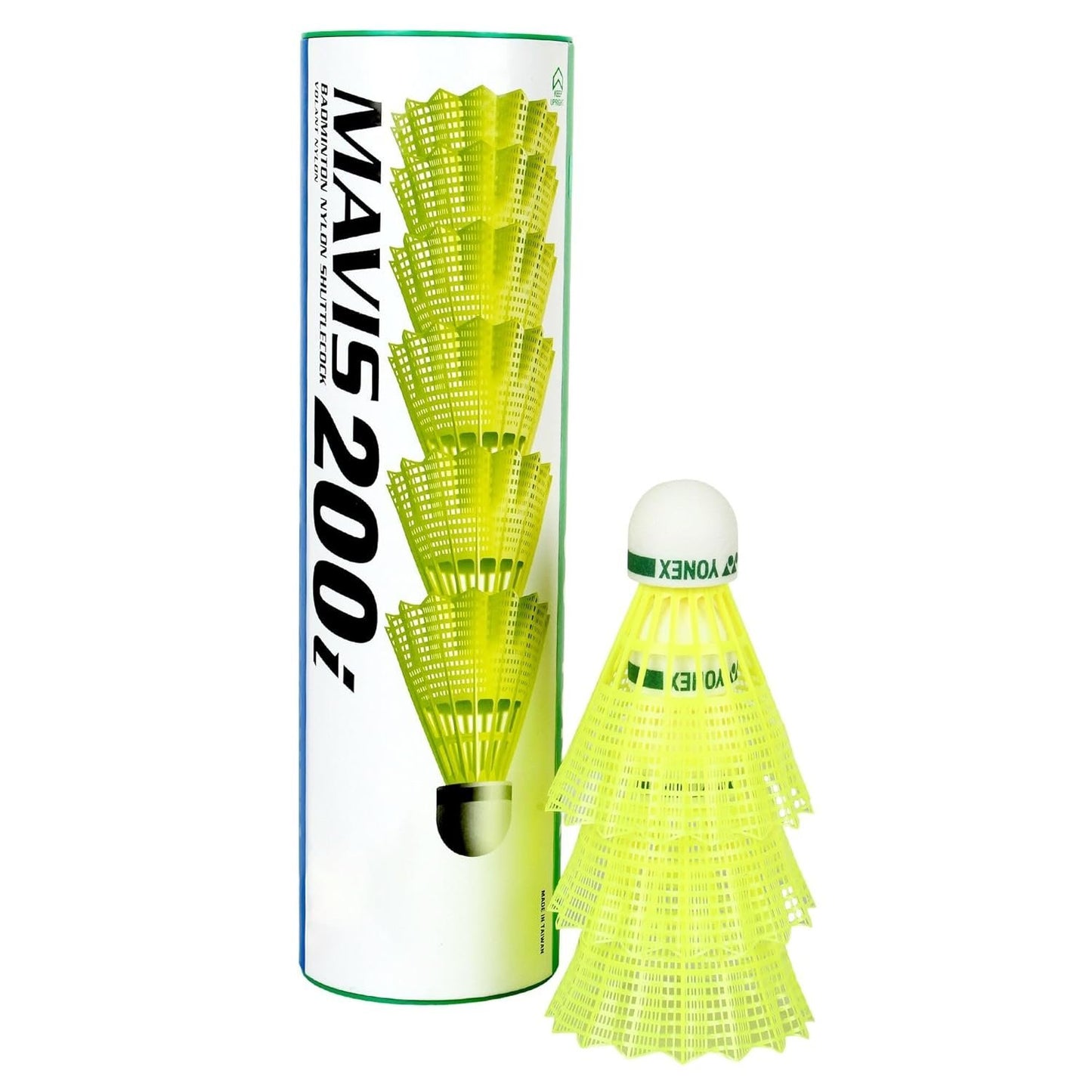 Yonex Mavis 200i Nylon Shuttle Cock, Pack of 6 (Yellow)