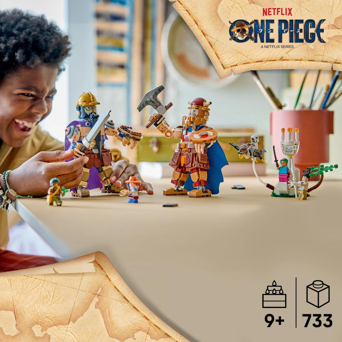 LEGO 75644 ONE PIECE Dorry vs. Brogy – Giants of Little Garden Building Set with 8 Figures, 733 Pieces, Ages 9+