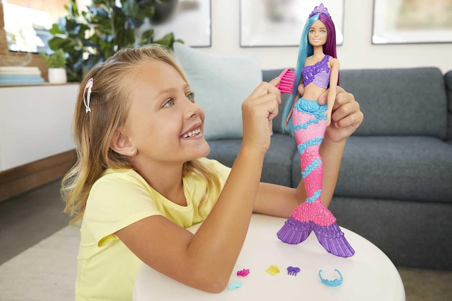 Barbie Dreamtopia Mermaid Doll 13-Inch | Two-Tone Fantasy Hair with Styling Accessories | Ages 3+