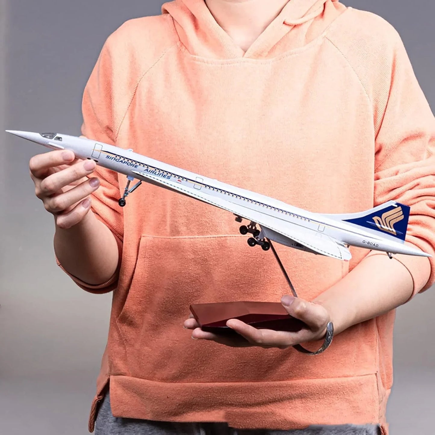 Diecast Concorde British Airways Aeroplane Model with Light – 6+ Years, Collectible Display Plane, White