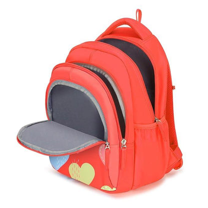 Genie Maisy Kids Backpacks, 15 inches, Cute, Colourful bags for girls, Water Resistant and Lightweight. 3 compartment with Happy Pouch - Jaiman Toys