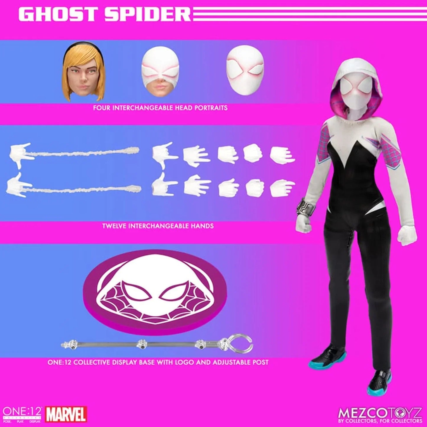 Marvel Legends Ghost-Spider Action Figure – 1/12 Scale (16 cm) Earth-65 Collectible - Jaiman Toys