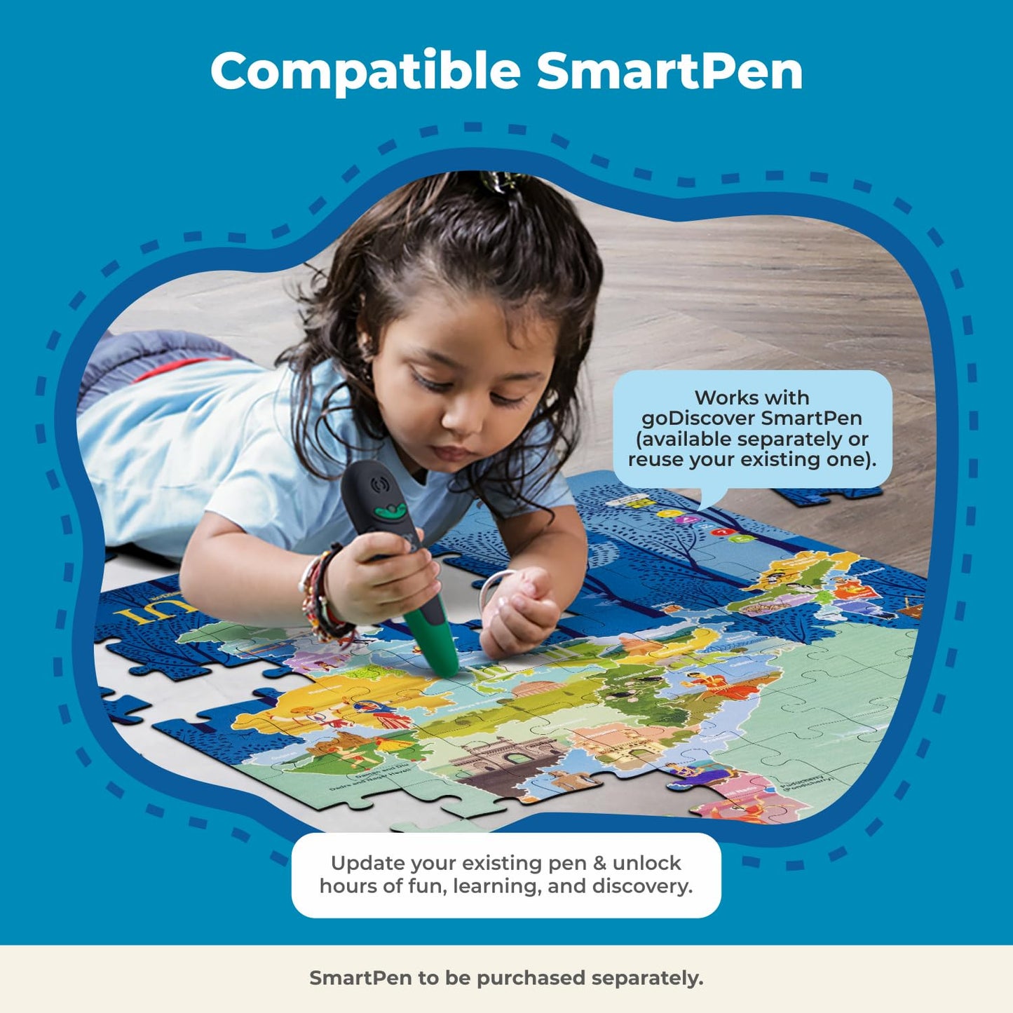 goDiscover India Map Puzzle for Kids | 120-Piece Educational Learning Puzzle (4+ Years)