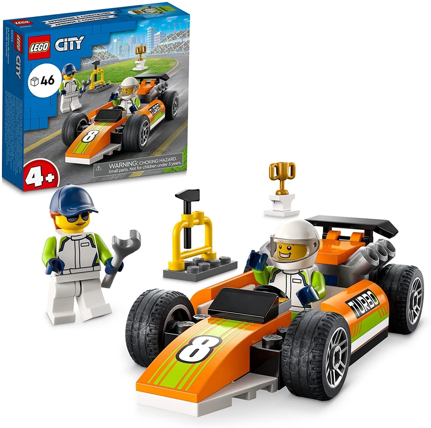 Lego City Race Car 60322 Building Kit; Fun Toy Designed for Kids Aged 4 and up (46 Pieces)