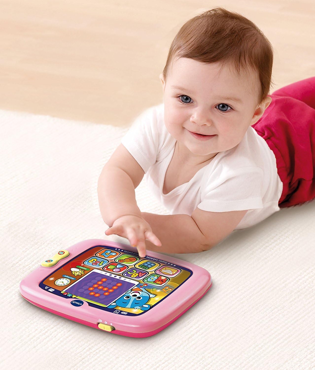 VTech Light-Up Baby Touch Tablet | Interactive Learning Tablet with Lights, Sounds, Music, Letters, Numbers & Pretend Apps | Pink
