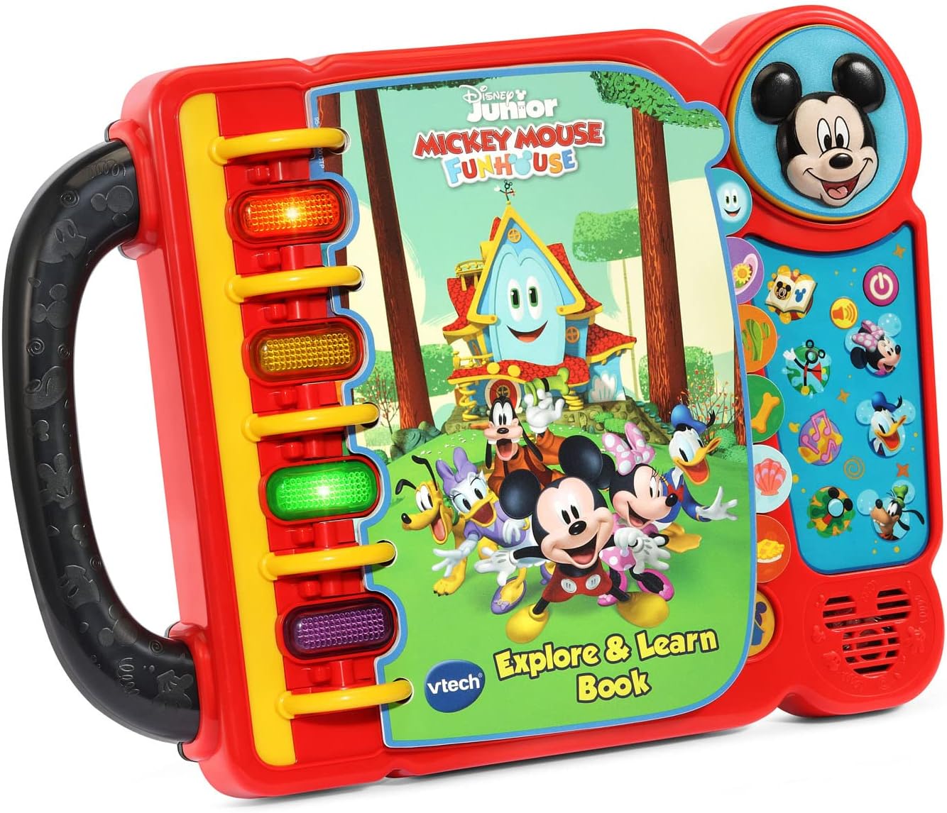 VTech Disney Junior Mickey Mouse Funhouse Explore & Learn Book | Interactive Educational Sound Book with Lights, Music, Stories & Learning Activities for Toddlers