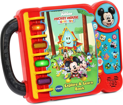 VTech Disney Junior Mickey Mouse Funhouse Explore & Learn Book | Interactive Educational Sound Book with Lights, Music, Stories & Learning Activities for Toddlers