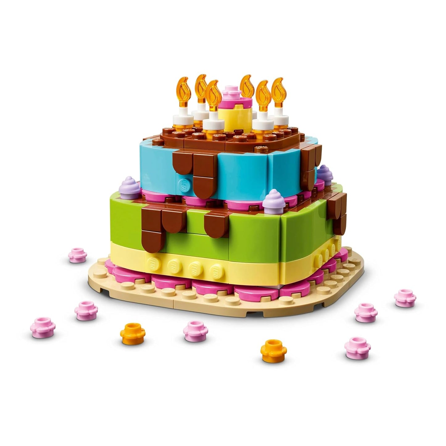 LEGO® Birthday Party Cake 40815 Customisable Decoration Set, 219 Pieces