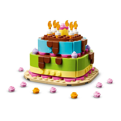 LEGO® Birthday Party Cake 40815 Customisable Decoration Set, 219 Pieces