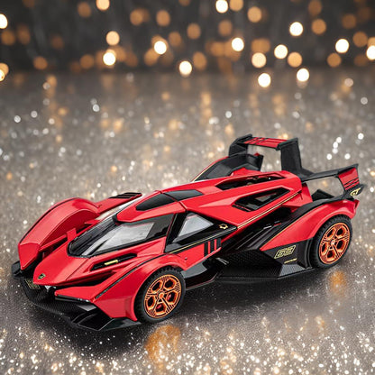 1:32 Lamborghini V12 Die-Cast Metal Toy Car – Pull Back Racing Model with Openable Doors, Light & Sound for Kids (3+ Years) - Jaiman Toys